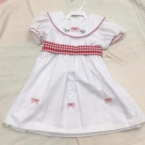 NWT Marco & Lizzy Red bows & Gingham sash dress